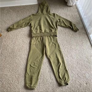Pangaia Olive Hoodie and Sweatpants Sweat SET in small